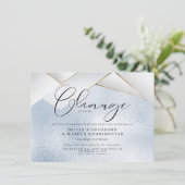 Hemelsblauwe Parel Facetten Uitgestelde Bruiloft Kaart (Staand voorkant)