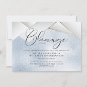 Hemelsblauwe Parel Facetten Uitgestelde Trouwdag Kaart (Voorkant)