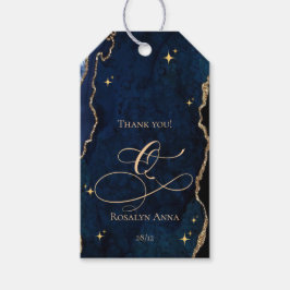  Hemelsblauwe Quinceanera Middernachtsterren Maan  Cadeaulabel