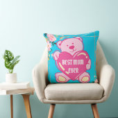 Hemelsblauwe Roze Knuffel Beer Hart Bloem Ontwerp Kussen (Stoel)