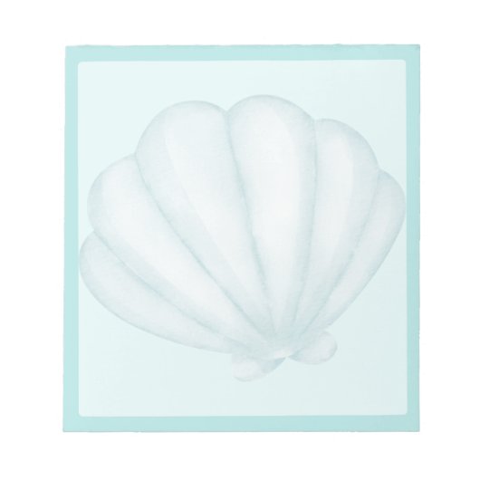 Hemelsblauwe Schelp Notitieblok (Voorkant)