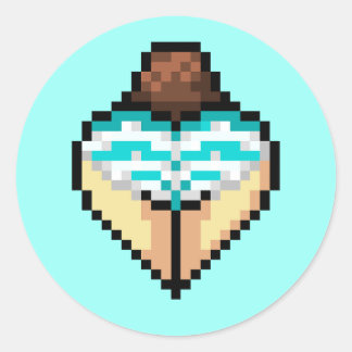 Hemelsblauwe shimapan-Sticker Ronde Sticker