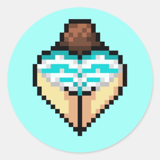 Hemelsblauwe shimapan-Sticker Ronde Sticker (Voorkant)