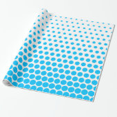 Hemelsblauwe Stip Moderne Wit Cadeaupapier (Uitgerold)