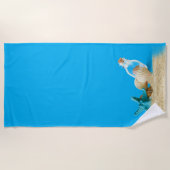 Hemelsblauwe strandlaken (Voorkant)