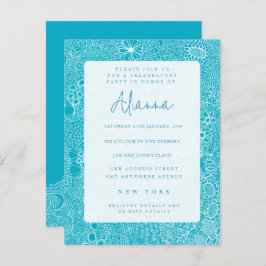 Hemelsblauwe uitnodiging voor een speciaal feest