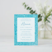 Hemelsblauwe uitnodiging voor een speciaal feest (Staand voorkant)