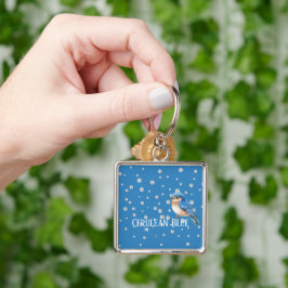 Hemelsblauwe Vogel Sleutelhanger