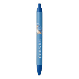 Hemelsblauwe Vogel Zwarte Inkt Pen