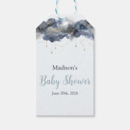Hemelsblauwe Waterverf Wolken Baby Shower Cadeau Cadeaulabel