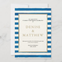 Hemelsblauwe waterverfstreep & gouden letters