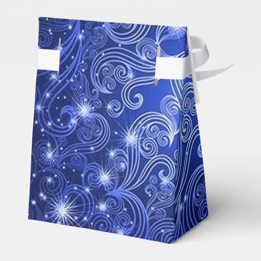 Hemelsblauwe Wervelingen & Sterren Tent Favor Doos Bedankdoosjes (Achterkant)