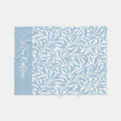 Hemelsblauwe Wilgentak Monogram Fleece Deken (Voorkant (Horizontaal))