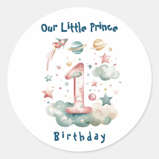 Hemelse 1e Verjaardagscadeau Ronde Sticker (Voorkant)