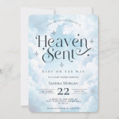 Hemelse Aangepaste Engelenwolken Baby Shower Kaart (Voorkant)