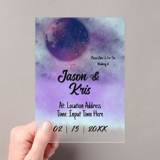 Hemelse Acryl Uitnodiging voor het Huwelijk (Insitu (Draagbaar))