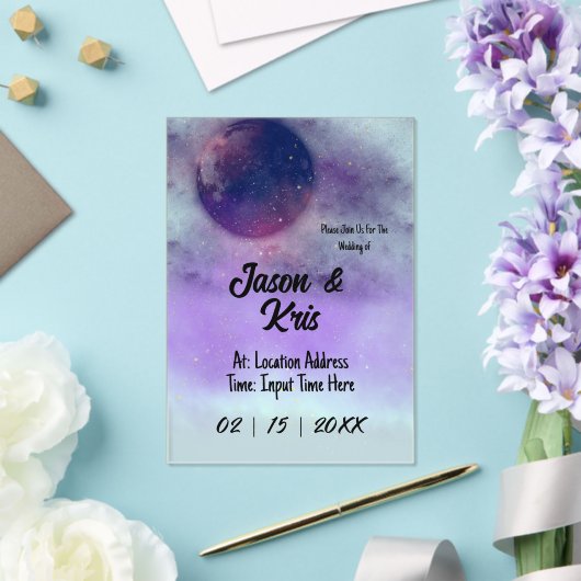 Hemelse Acryl Uitnodiging voor het Huwelijk (Insitu (Huwelijk))