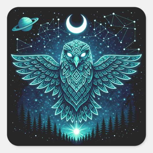 Hemelse Adelaar – Stellaire Vrijheid Wilde Dieren  Vierkante Sticker (Voorkant)