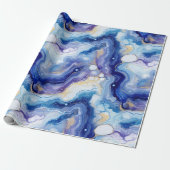 Hemelse Agaat | Abstracte Galaxy Steenpatroon Cadeaupapier (Uitgerold)