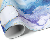 Hemelse Agaat | Abstracte Galaxy Steenpatroon Cadeaupapier (Rol Hoek)