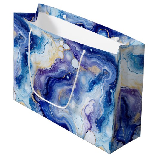Hemelse Agaat | Abstracte Galaxy Steenpatroon Groot Cadeauzakje (Voorkant Gekanteld)