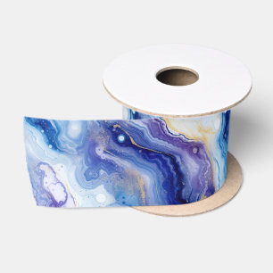 Hemelse Agaat Abstracte Galaxy Steenpatroon Satijnen Lint