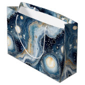 Hemelse Agaat | Abstracte Planeet Steen Groot Cadeauzakje (Achterkant Gekanteld)