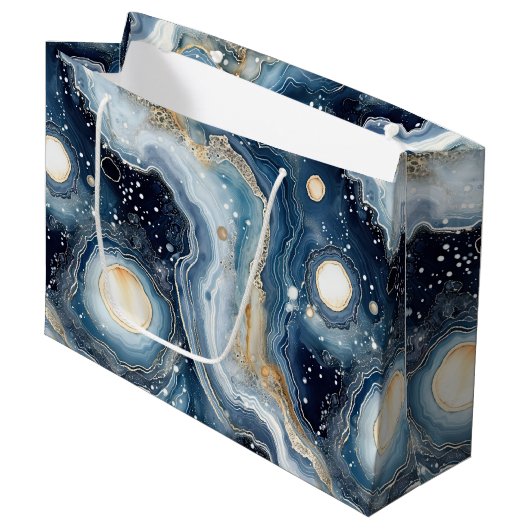 Hemelse Agaat | Abstracte Planeet Steen Groot Cadeauzakje (Voorkant Gekanteld)