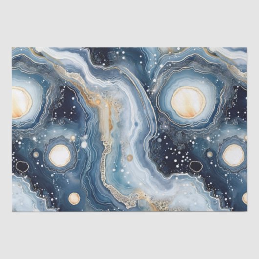 Hemelse Agaat | Abstracte Planeet Steen Tissuepapier (Voorkant)