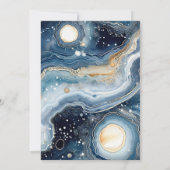 Hemelse Agaat | Elegante Kosmische Marmeren Verjaa Kaart (Achterkant)