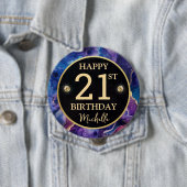 Hemelse Agaat Glitter Verjaardagsbadge Ronde Button 4,0 Cm (In situ)