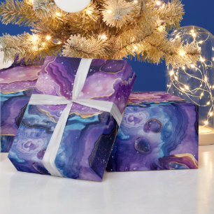 Hemelse Agaat Kosmisch Abstract Steenpatroon Cadeaupapier