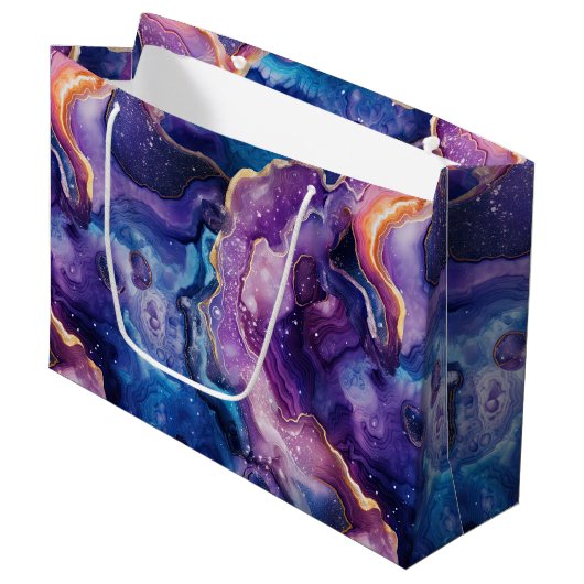 Hemelse Agaat | Kosmisch Abstract Steenpatroon Groot Cadeauzakje (Voorkant Gekanteld)