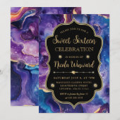 Hemelse Agaat | Vurig Kosmische Geode Sweet 16 Kaart (Voorkant / Achterkant)