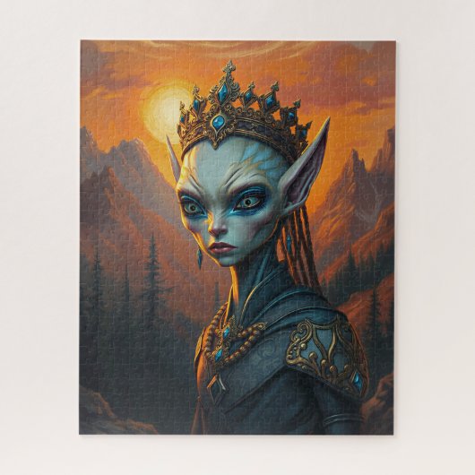 Hemelse Alien Elfen Koningin - Donkere Fantasie Legpuzzel (Verticaal)