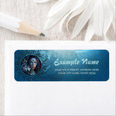 Hemelse alliantie tussen de wolf en de mooie vrouw etiket (Insitu)