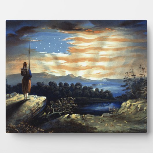 Hemelse Amerikaanse vlag in de lucht, Zouave Ameri Fotoplaat (Voorkant)