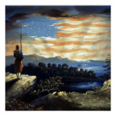 Hemelse Amerikaanse vlag in de lucht, Zouave Ameri Perfect Poster (Voorkant)