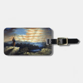 Hemelse Amerikaanse vlag in de lucht, Zouave Burge Bagagelabel (Voorkant horizontaal)