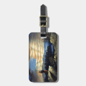 Hemelse Amerikaanse vlag in de lucht, Zouave Burge Bagagelabel (Voorkant verticaal)