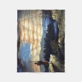 Hemelse Amerikaanse vlag in de lucht, Zouave Burge Fleece Deken (Voorkant)