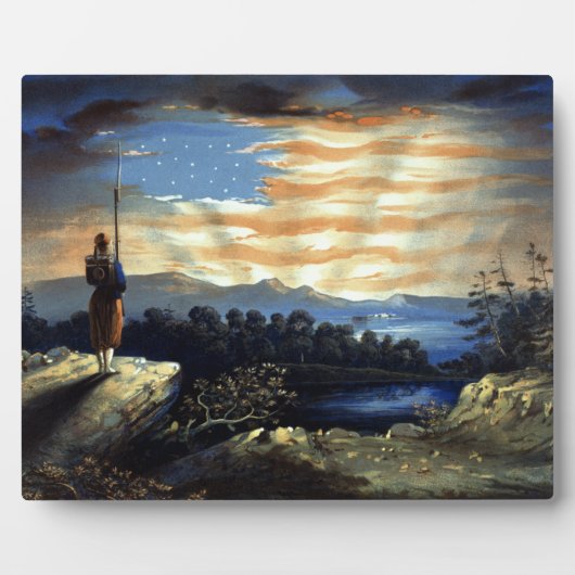 Hemelse Amerikaanse vlag in de lucht, Zouave Burge Fotoplaat (Voorkant)