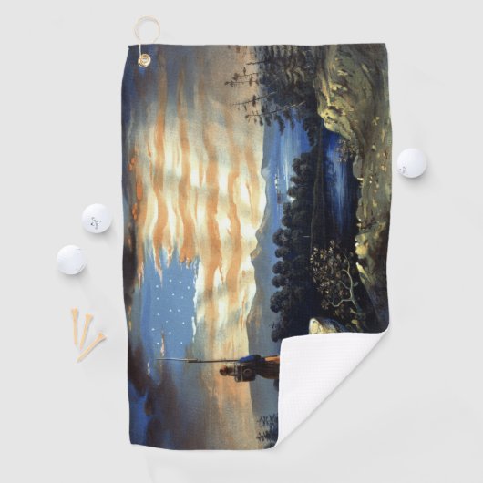 Hemelse Amerikaanse vlag in de lucht, Zouave Burge Golfhanddoek (Insitu)