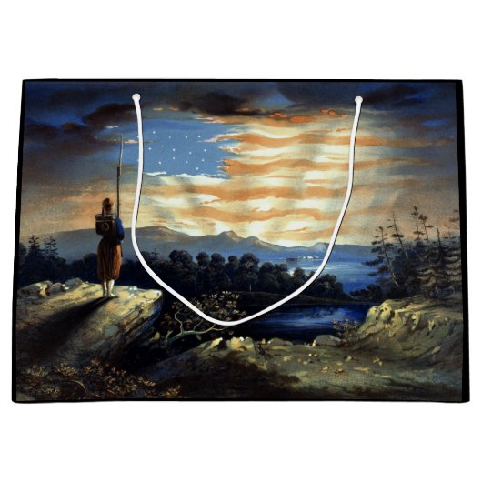 Hemelse Amerikaanse vlag in de lucht, Zouave Burge Groot Cadeauzakje (Voorkant)