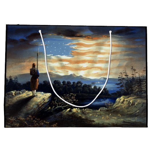 Hemelse Amerikaanse vlag in de lucht, Zouave Burge Groot Cadeauzakje (Achterkant)