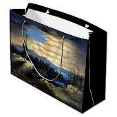 Hemelse Amerikaanse vlag in de lucht, Zouave Burge Groot Cadeauzakje (Achterkant Gekanteld)