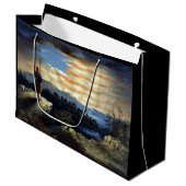 Hemelse Amerikaanse vlag in de lucht, Zouave Burge Groot Cadeauzakje (Voorkant Gekanteld)