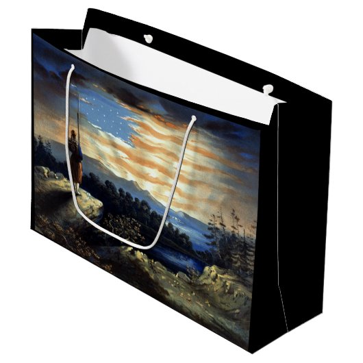 Hemelse Amerikaanse vlag in de lucht, Zouave Burge Groot Cadeauzakje (Voorkant Gekanteld)