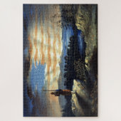 Hemelse Amerikaanse vlag in de lucht, Zouave Burge Legpuzzel (Verticaal)