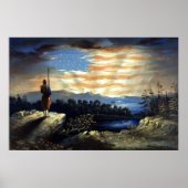 Hemelse Amerikaanse vlag in de lucht, Zouave Burge Poster (Voorkant)